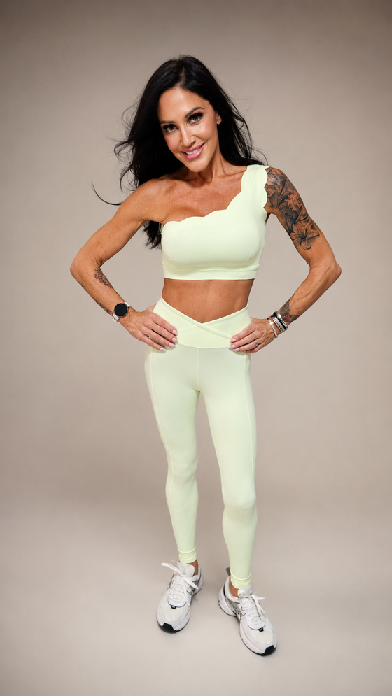Soft Mint One Shoulder Scallop Set