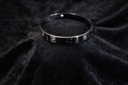 Sleek Silver Screw-Detail Bangle