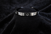 Sleek Silver Screw-Detail Bangle