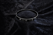 Sleek Silver Screw-Detail Bangle