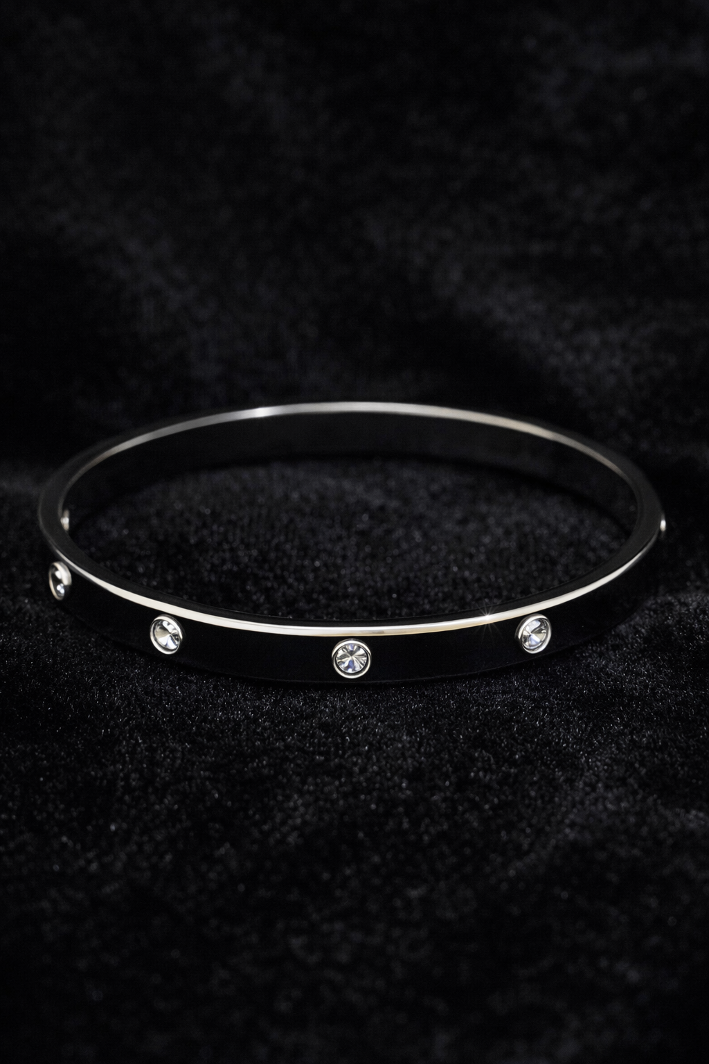 Sleek Silver Screw-Detail Bangle