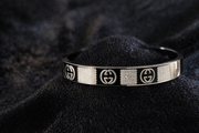 Silver Signature Bangle Bracelet