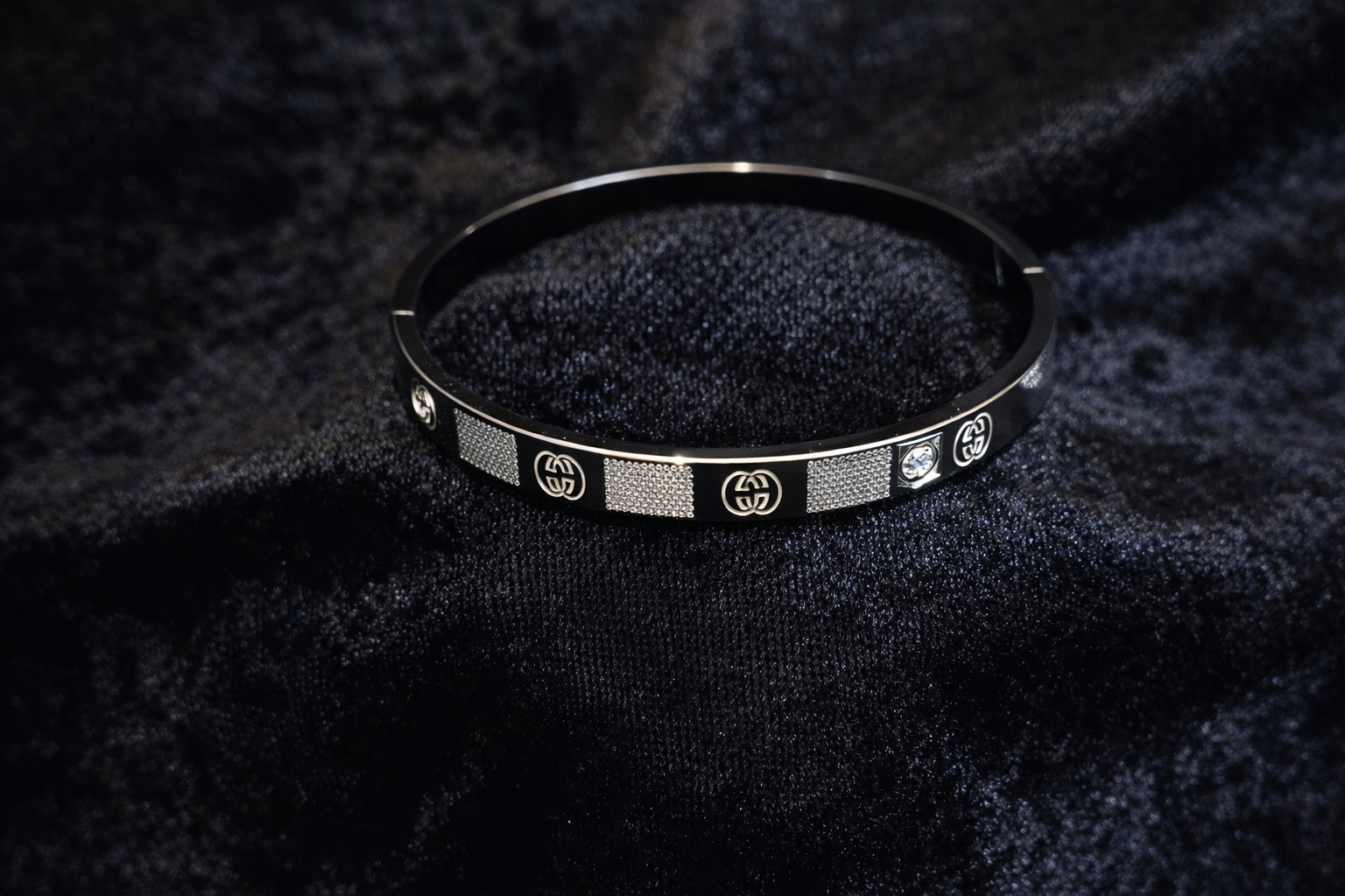 Silver Signature Bangle Bracelet