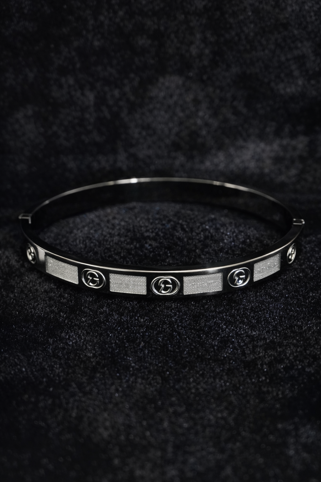 Silver Signature Bangle Bracelet