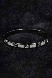 Silver Signature Bangle Bracelet