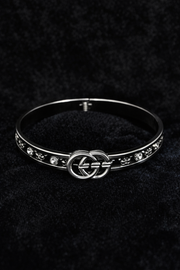 Silver Crystal Signature Bangle Bracelet