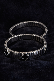 Silver Clover Stretch Bracelet