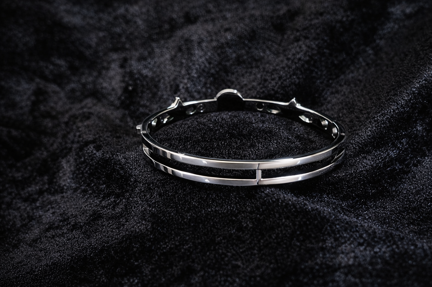 Silver Floral Bangle Bracelet