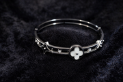 Silver Floral Bangle Bracelet