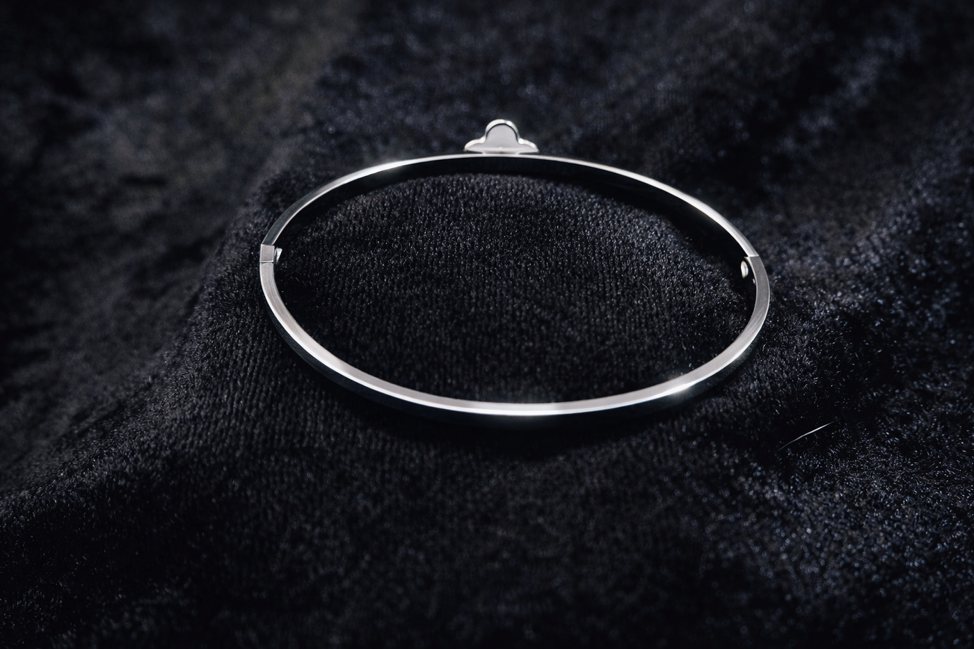 Silver Clover Charm Bangle Bracelet