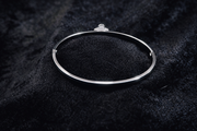 Silver Clover Charm Bangle Bracelet