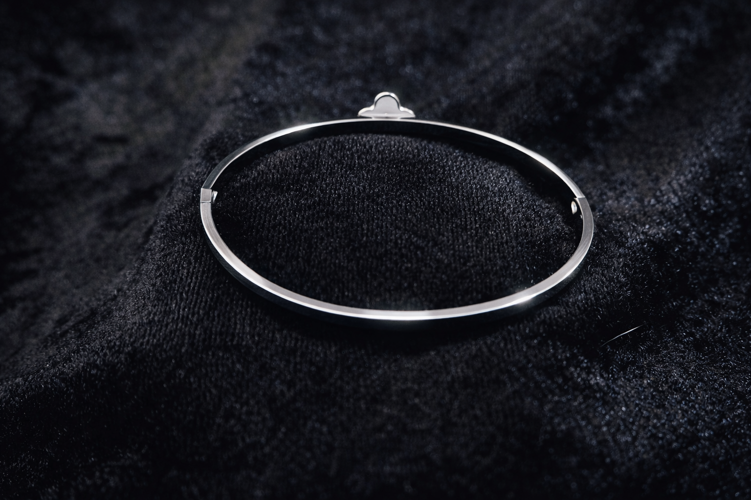 Silver Clover Charm Bangle Bracelet
