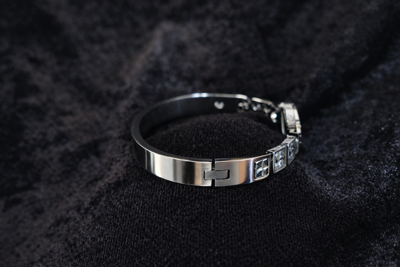 Silver Compass Link Bracelet