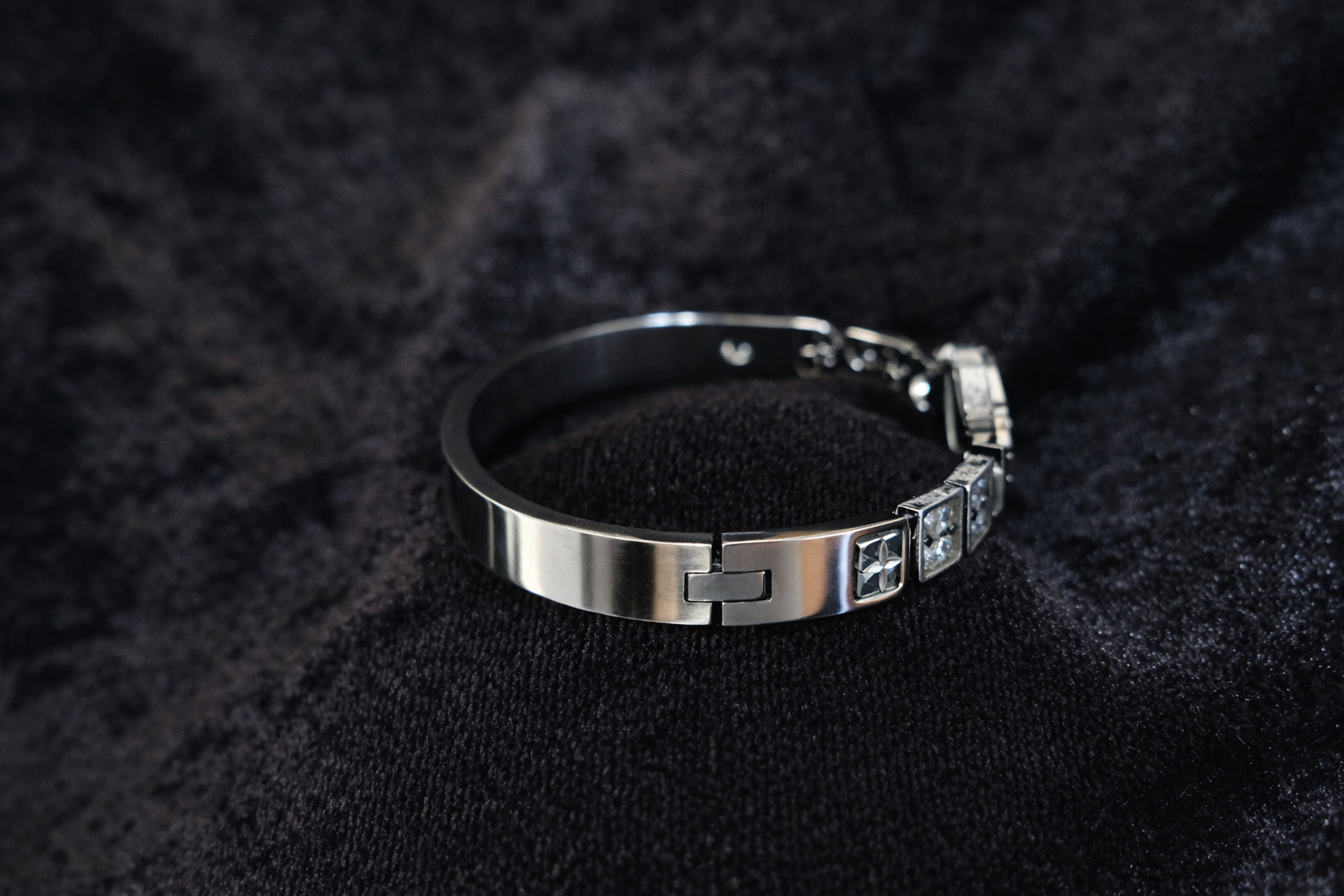Silver Compass Link Bracelet