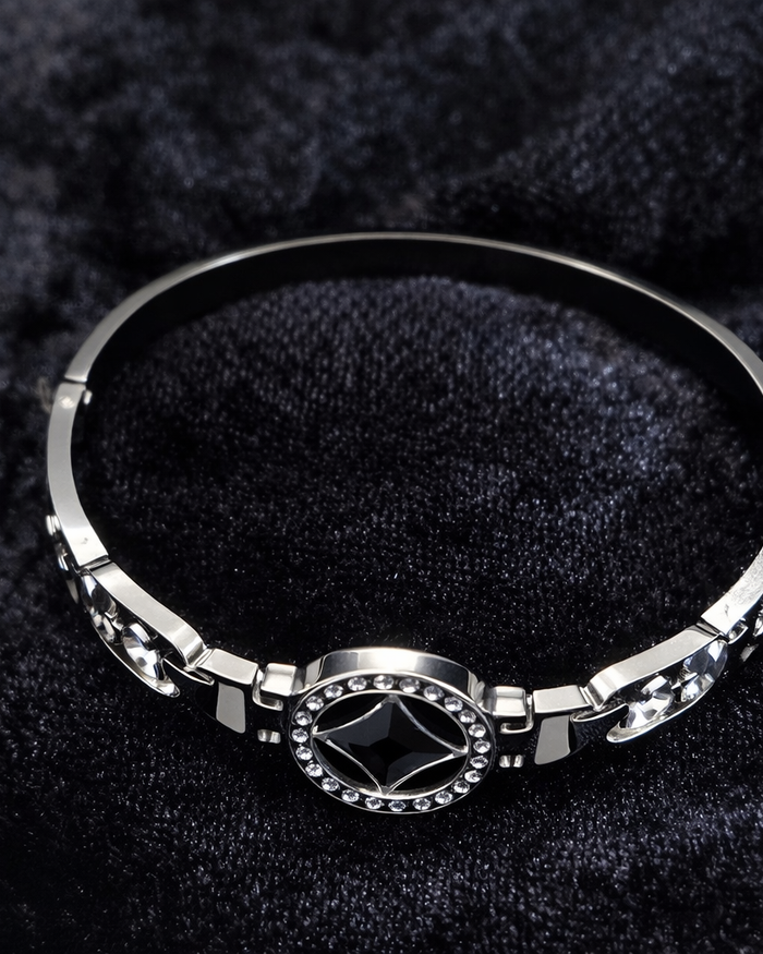 Silver Compass Link Bracelet