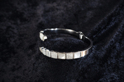Silver Cuff Bracelet with Mother of Pearl & Crystals