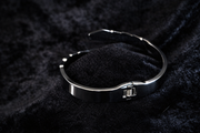 Silver Cuff Bracelet with Mother of Pearl & Crystals