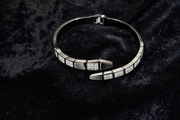 Silver Cuff Bracelet with Mother of Pearl & Crystals