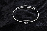Silver Clover Mother-of-Pearl Bangle