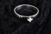 Silver Clover Mother-of-Pearl Bangle