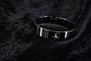 Sleek Black Enamel Silver Bangle