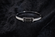 Black & Crystal Bangle Bracelet