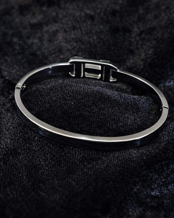 Black & Crystal Bangle Bracelet