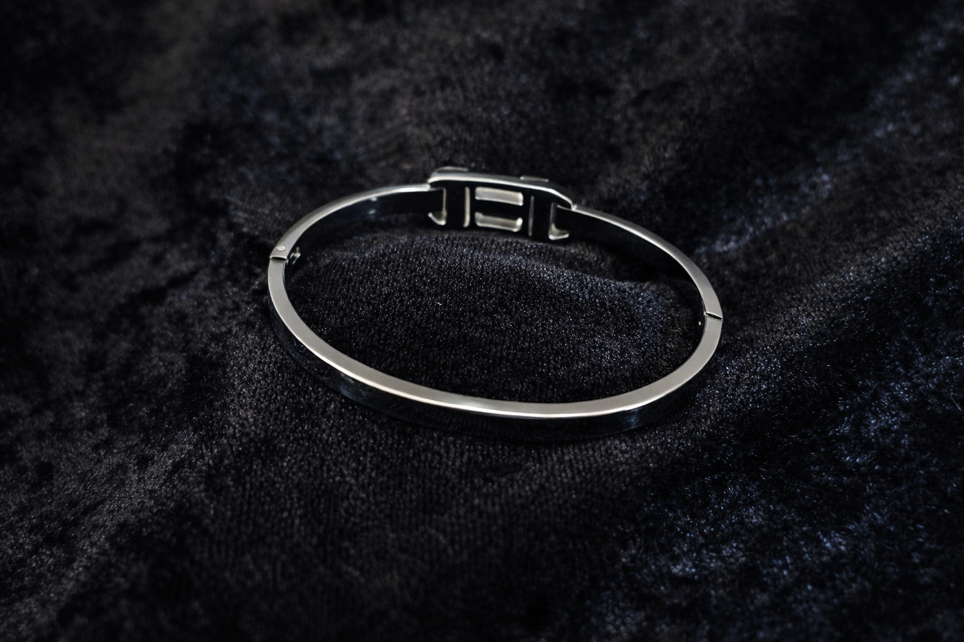 Black & Crystal Bangle Bracelet