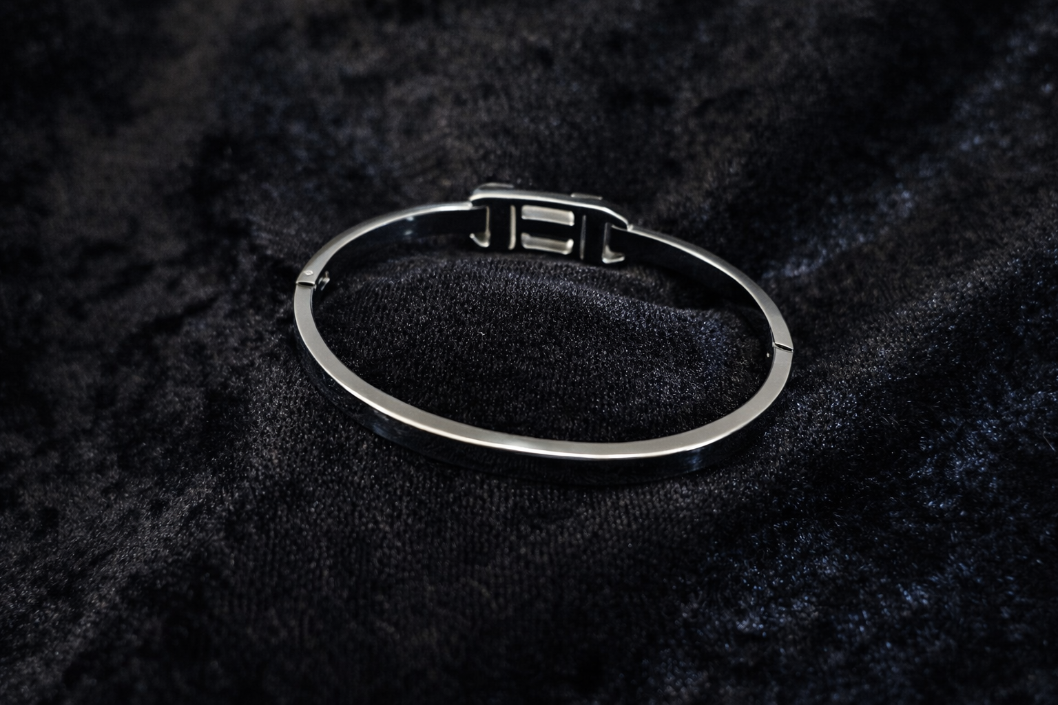 Black & Crystal Bangle Bracelet