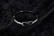 Black & Crystal Bangle Bracelet