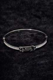 Black & Crystal Bangle Bracelet