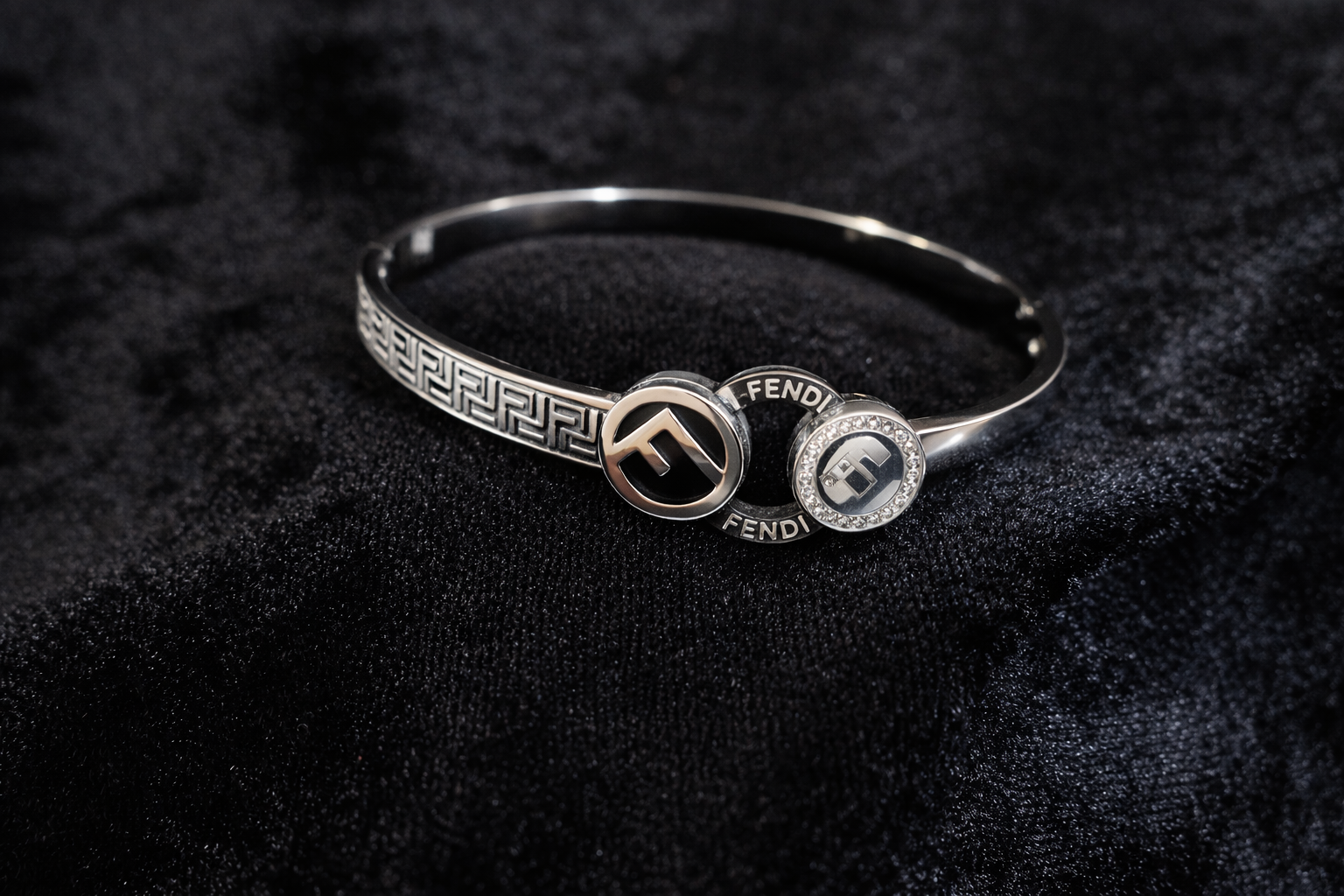 Silver Crystal Signature Bangle