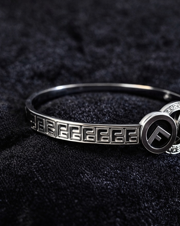 Silver Crystal Signature Bangle