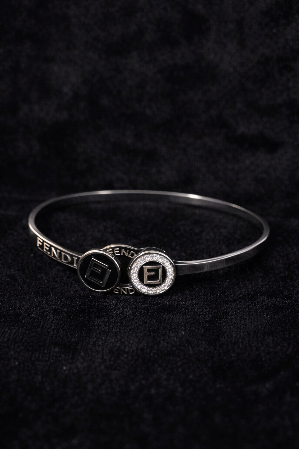 Silver Crystal Signature Bangle