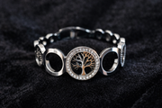 Silver Tree of Life Bracelet with Crystals