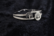 Silver Tree of Life Crystal Bangle