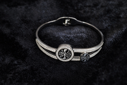 Silver Tree of Life Crystal Bangle