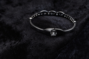 Silver Evil Eye Bracelet with Blue Crystals