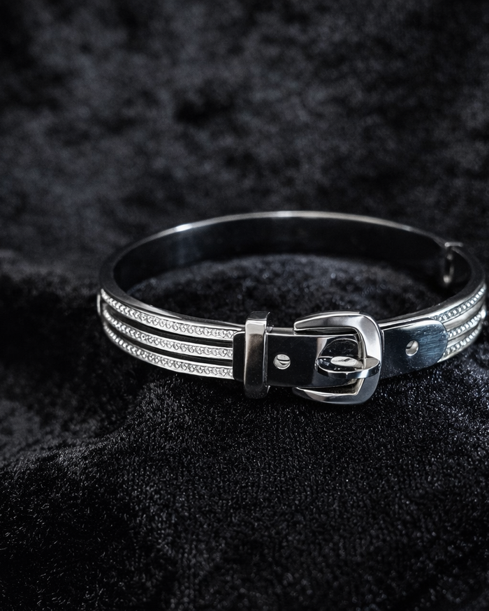 Silver Buckle Accent Bracelet