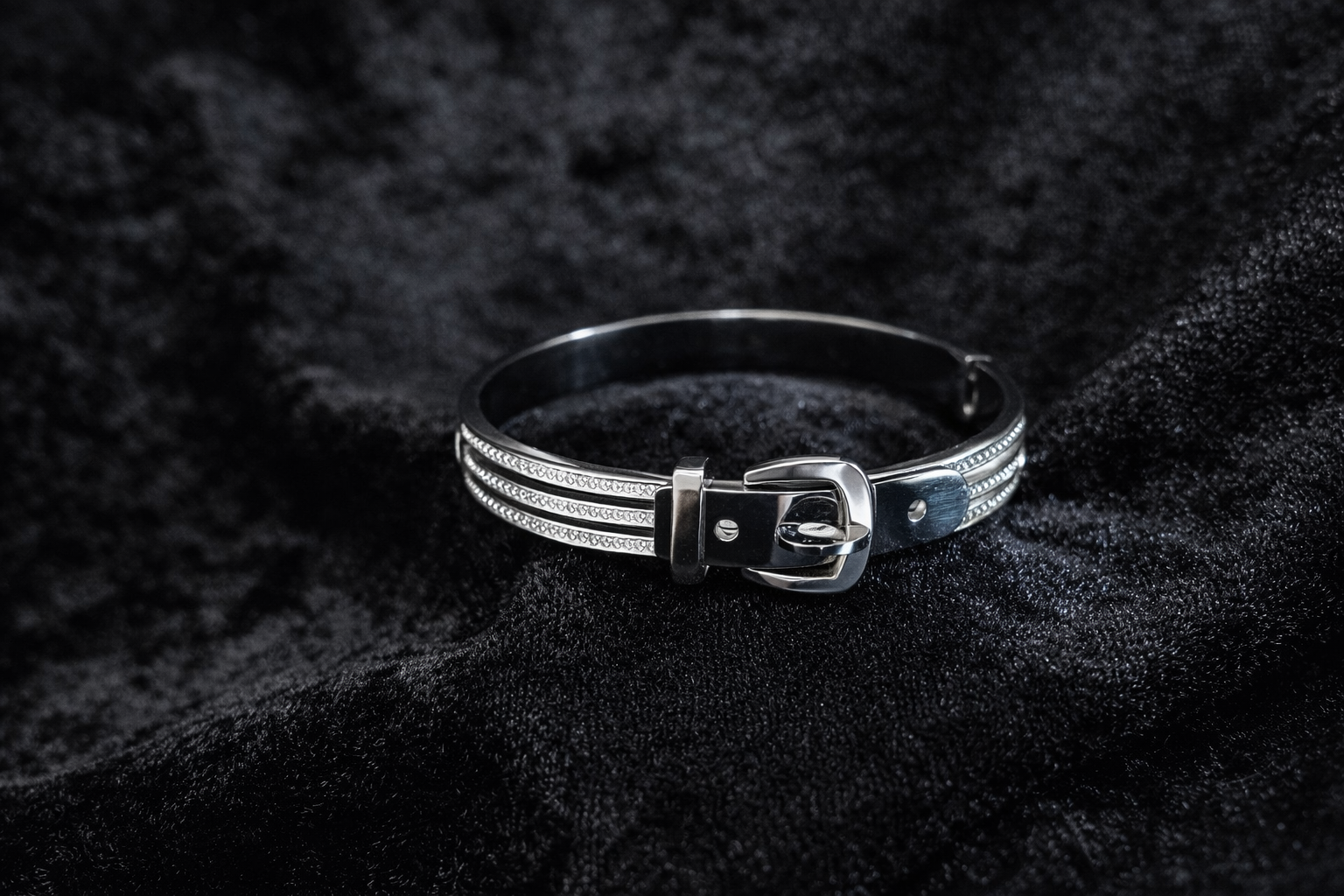 Silver Buckle Accent Bracelet