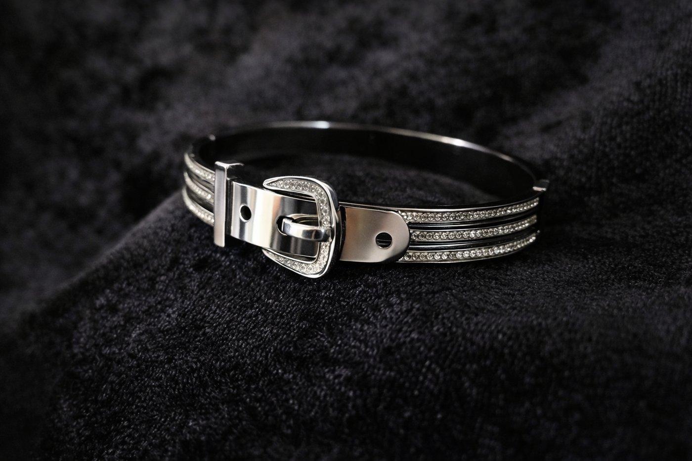 Silver Buckle Accent Bracelet