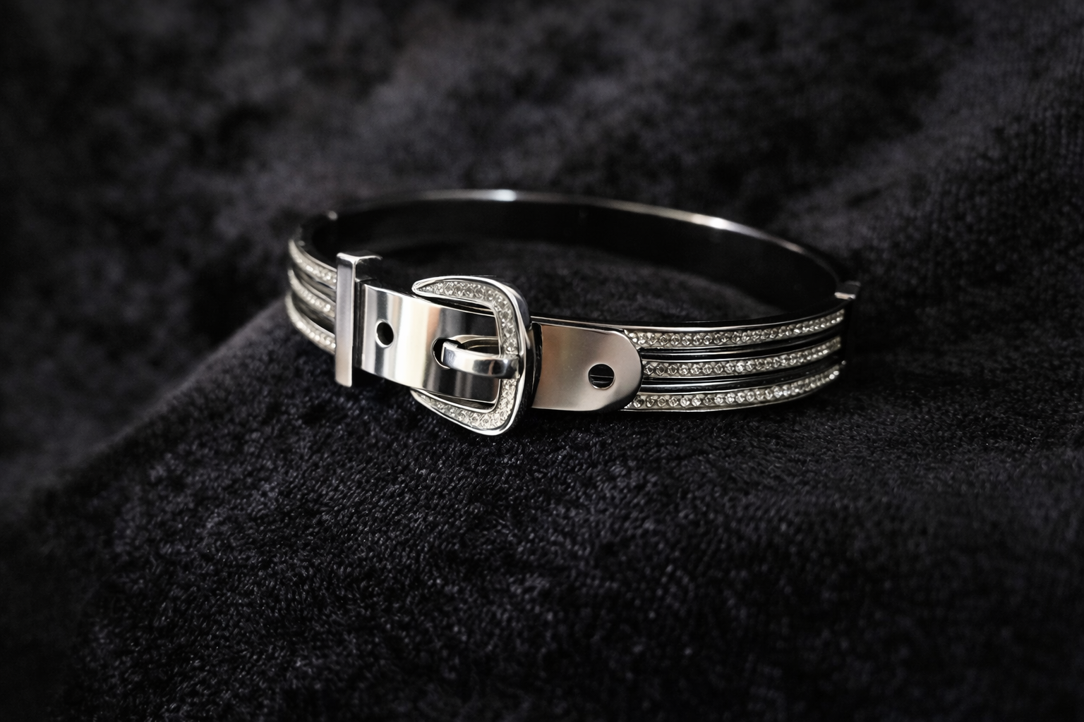 Silver Buckle Accent Bracelet