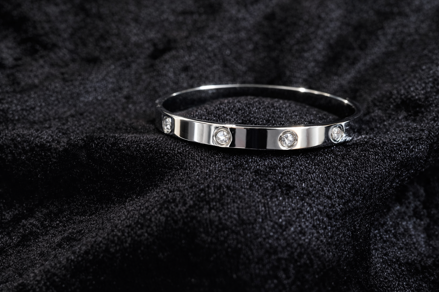 Silver Crystal Bangle