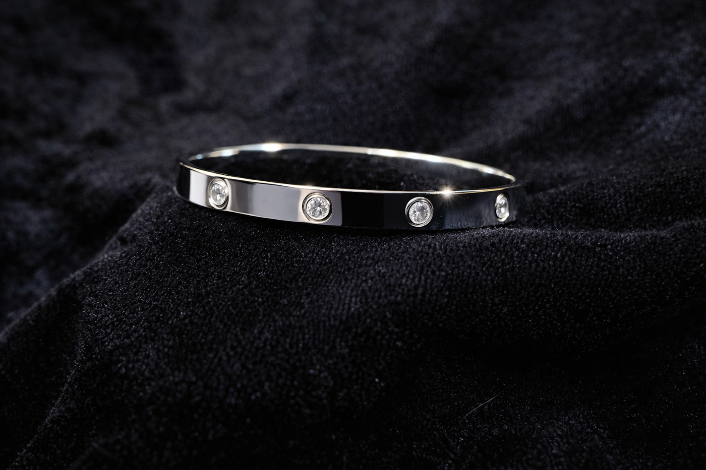 Silver Crystal Bangle