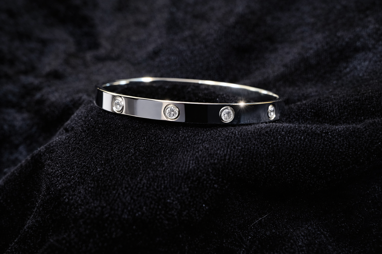 Silver Crystal Bangle