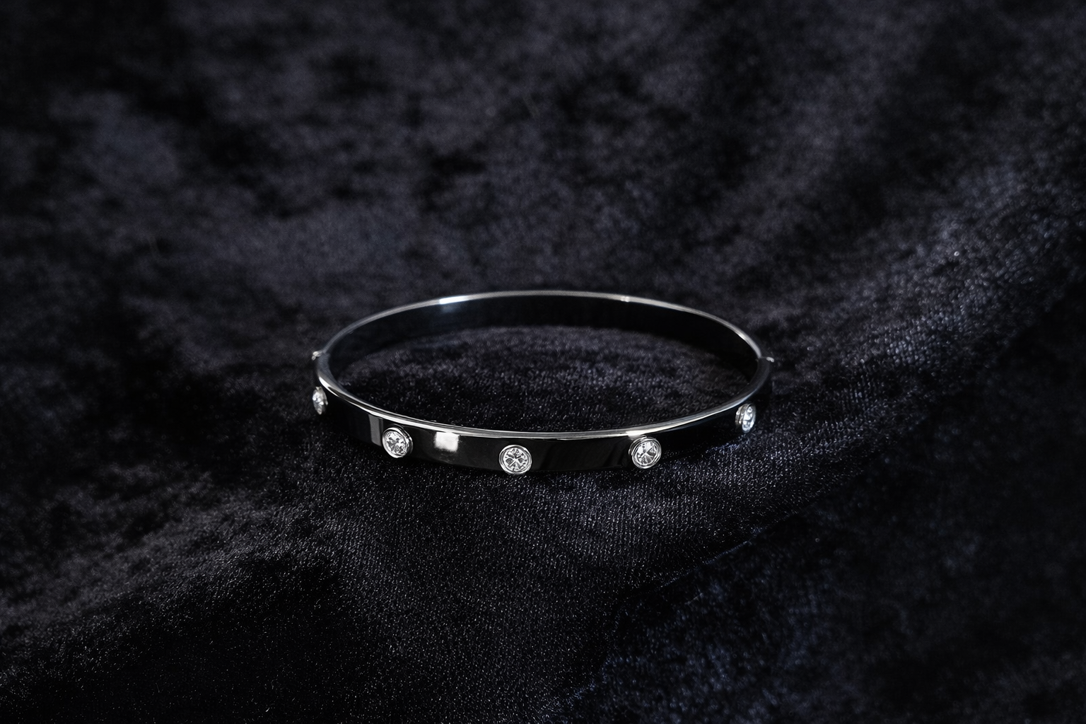 Silver Crystal Bangle