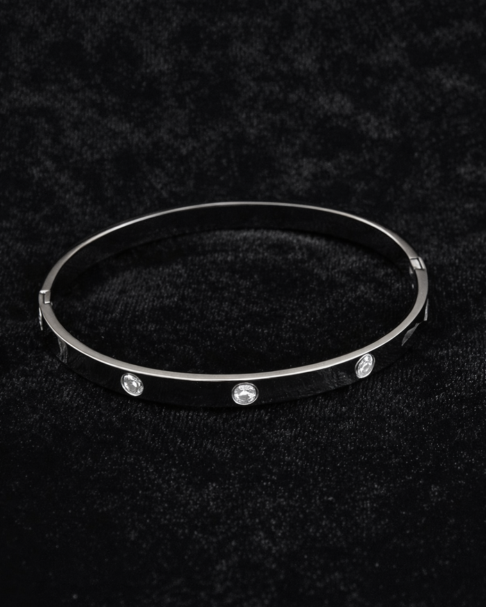Silver Crystal Bangle