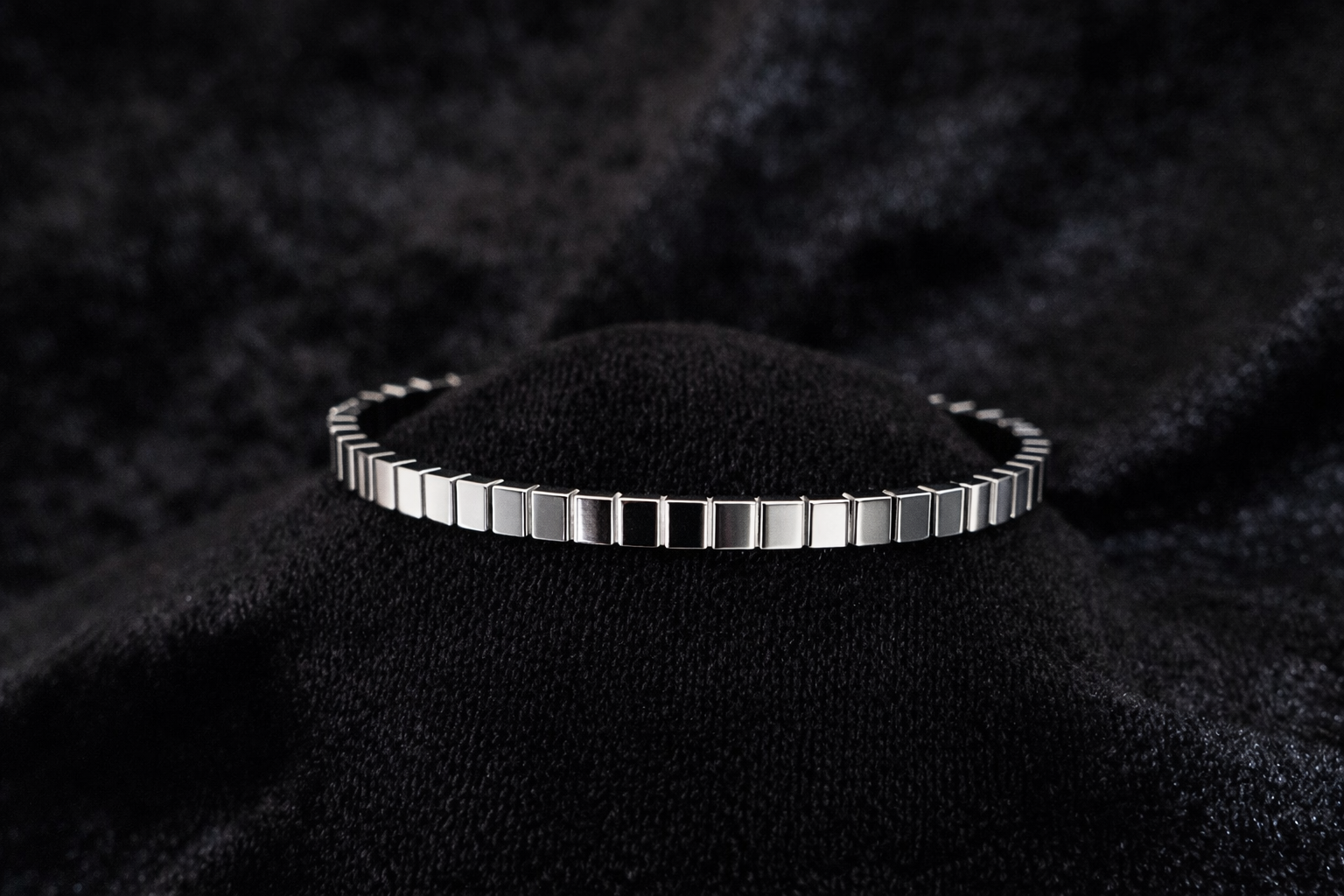 Minimalist Silver Square Link Bracelet