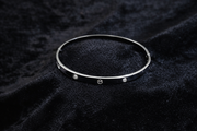 Silver Crystal Bangle Bracelet