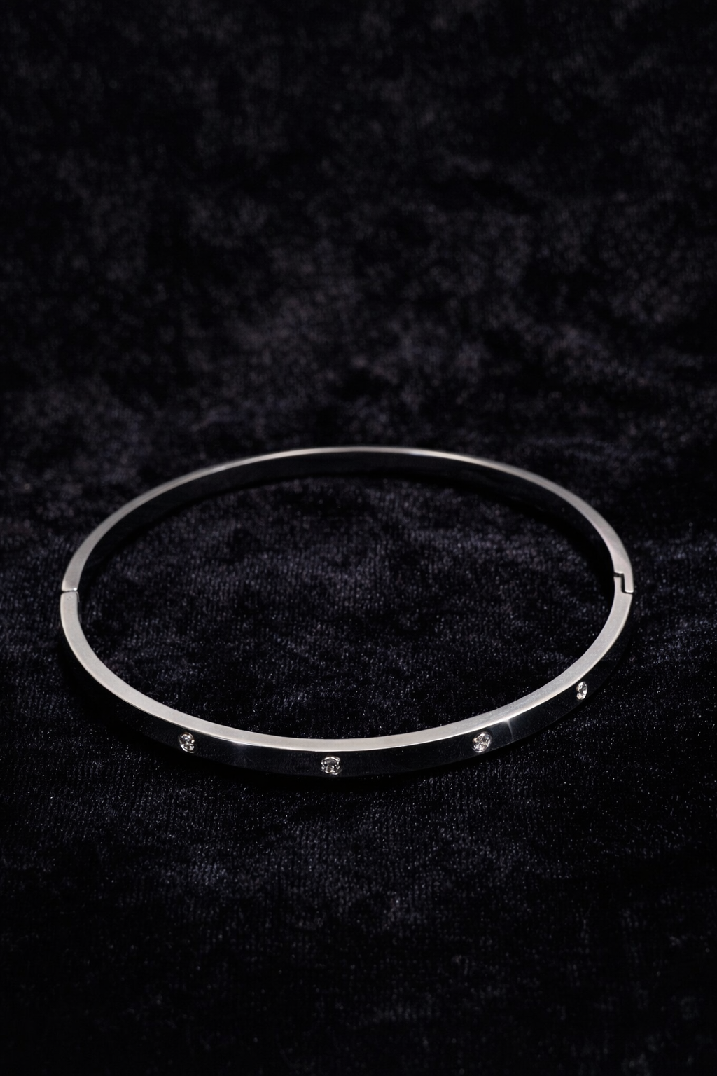 Silver Crystal Bangle Bracelet